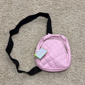 Pink Quilted Crossbody Bag